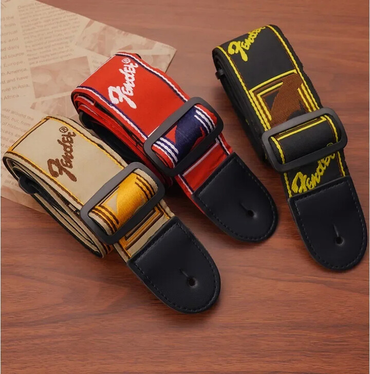 Guitar Strap 40/41 Inch Artistic Color Matching Diagonal Span Adjustable Electric Fender Back Portable Wood Musical Instruments
