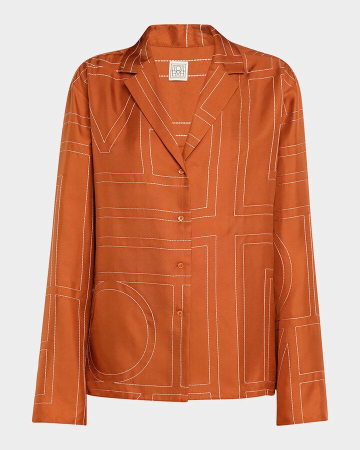 Totême Monogram Silk Pajama Top
