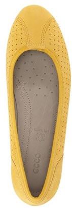 Ecco Women's 'Touch' Perforated Ballerina Flat, Size 5-5.5US / 36EU - Yellow