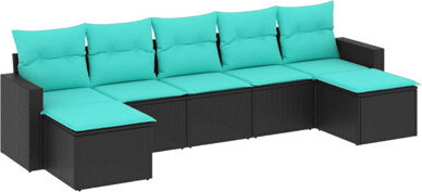 Ebern Designs 7 Piece Patio Sofa Set With Cushions Poly Rattan