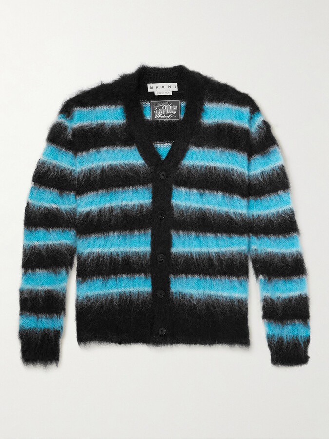 Marni Striped Mohair-Blend Cardigan - ShopStyle