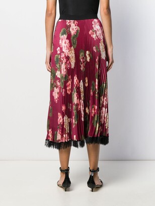 Twin-Set Pleated Floral Skirt