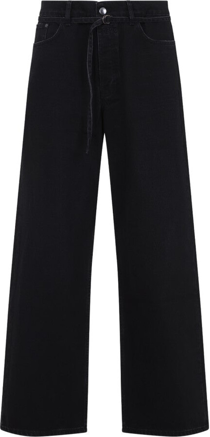 032c Wide-Leg Black Jeans With High Waist