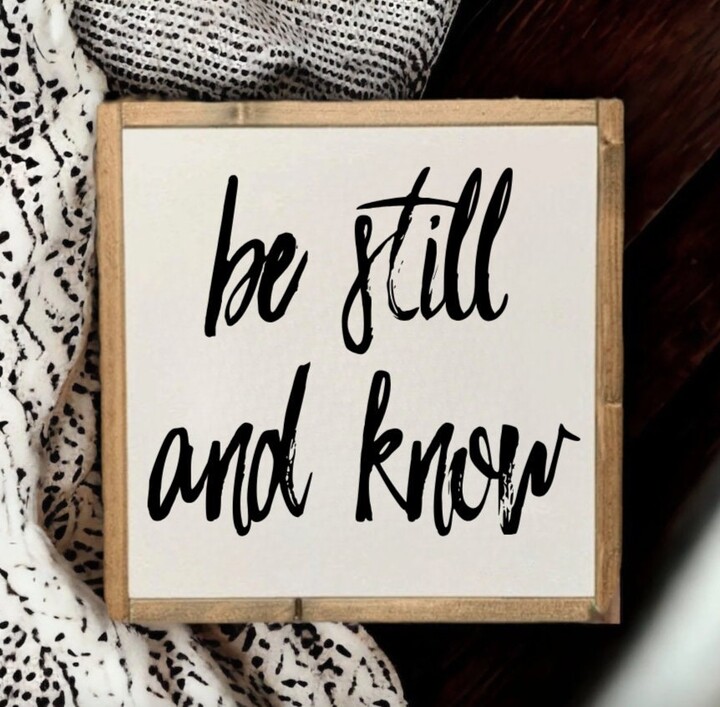 /Be Still & Know Minimalist Wall Decor Modern Farmhouse Wood Sign Scripture Art