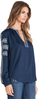 Thumbnail for your product : Velvet by Graham & Spencer Calli Embroidered Rayon Challis Top