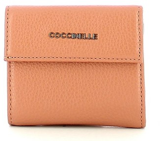 Coccinelle Litchi Pink Metallic Soft Leather Flap Wallet w/Zip Pocket -  ShopStyle