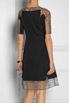 Thumbnail for your product : Lace-trimmed stretch-sateen dress