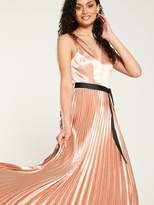 Thumbnail for your product : Very Satin Pleated Maxi Dress - Rose Gold