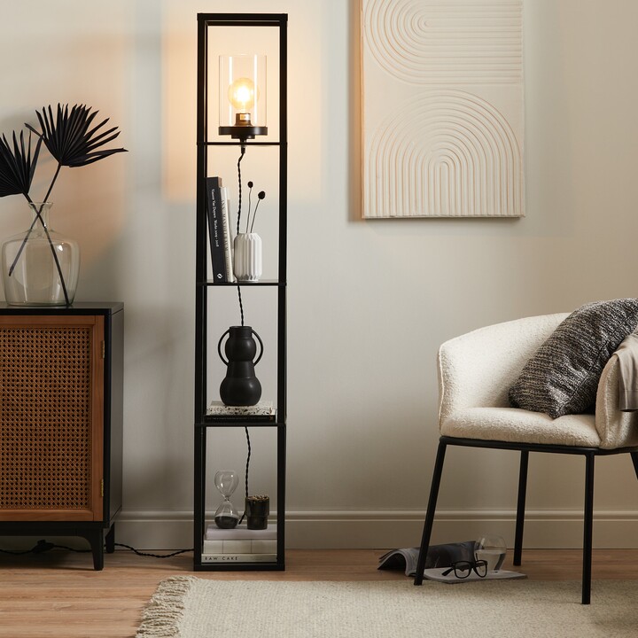 Dunelm Keates Shelved Floor Lamp Black ShopStyle