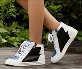 Thumbnail for your product : Choies Color Block Wedge Trainers with Side Zipper