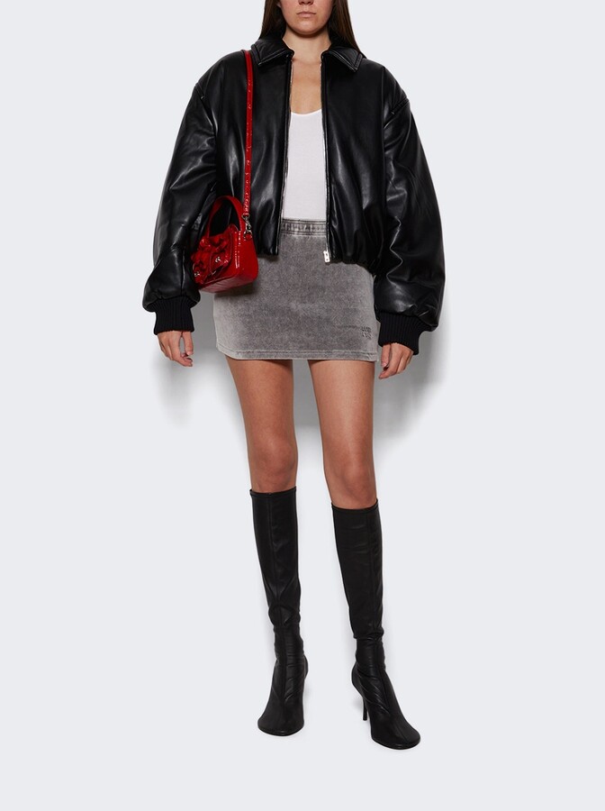 Alexander Wang Mid Rise Mini Skort Washed Alloy