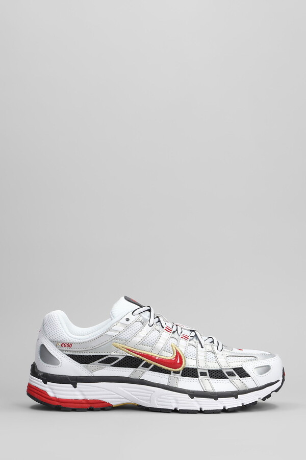 P-6000 Sneakers In White Leather And Fabric