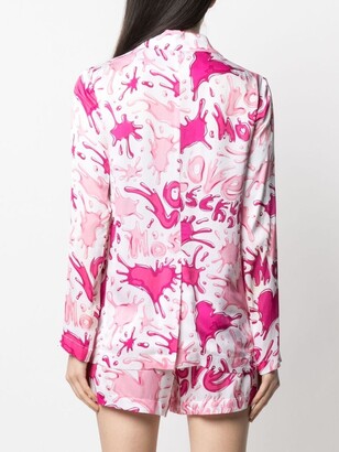 Love Moschino Abstract-Print Single-Breasted Blazer