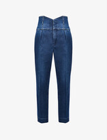 Thumbnail for your product : Pinko Ariel tapered high-rise stretch-denim jeans