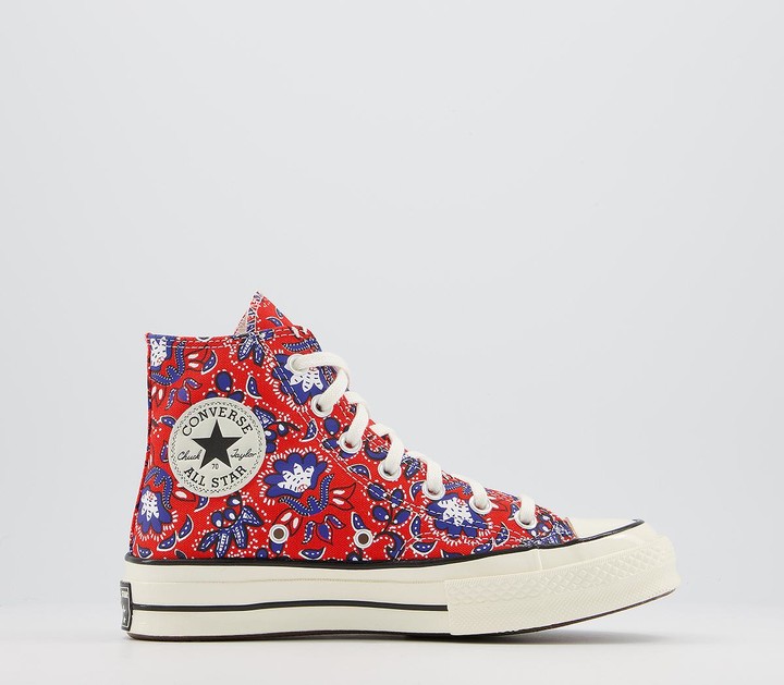 converse red & blue all star hi colour block trainers