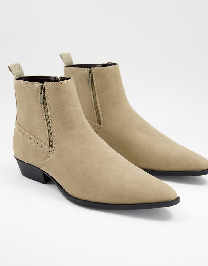 Chelsea boots in stone suede with natural sole ASOS Herren Schuhe Stiefel Chelsea Boots 