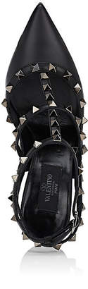 Valentino Garavani Women's Rockstud Leather Ankle-Strap Pumps - Black