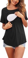 Thumbnail for your product : Godom Summer Maternity Vest Tops for Pregnancy 3-Pack Irregular Hem Breastfeeding Tops for Women Maternity Wear Pregnancy Clothing for Women Nursing Vest for Breastfeeding Casual Clothes (Q-3-Black