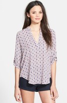 Thumbnail for your product : Lush Roll Tab Sleeve Woven Shirt