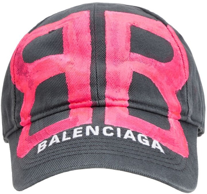 Balenciaga BB sprayed cotton cap - ShopStyle Hats