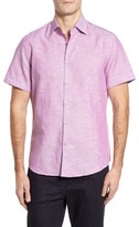 Thumbnail for your product : Stone Rose Men's Trim Fit Linen Blend Sport Shirt