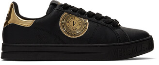 Black Mens Trainers Versace Jeans Couture Trainers Save 44% for Men Versace Jeans Couture V Emblem Court 88 Logo Sneakers in Black/Gold 