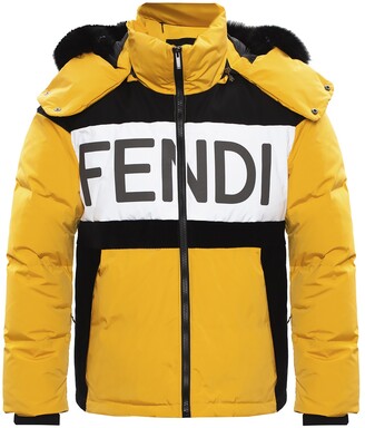 Fendi Velvet Ff Zipped Hooded Jacket In Black