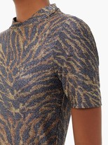 Thumbnail for your product : Ganni Zebra-print Lurex T-shirt - Animal