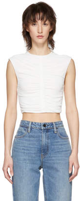 Alexander Wang Alexanderwang.T alexanderwang.t Off-White Cropped Ruched Tank Top