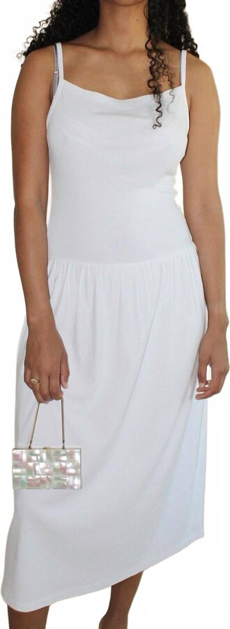 Gil Rodriguez Women's Lapointe Drop Waist Midi Dress In White