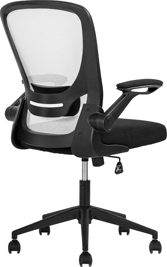BestOffice Mesh Mid Back PC Swivel Lumbar Support Home Office Computer Chair with Armrest,Adjustable(White)
