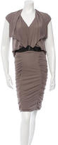 Thumbnail for your product : Yigal Azrouel Leather-Trimmed Midi Dress