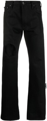 Off-White Meteor cut-out slim-fit jeans