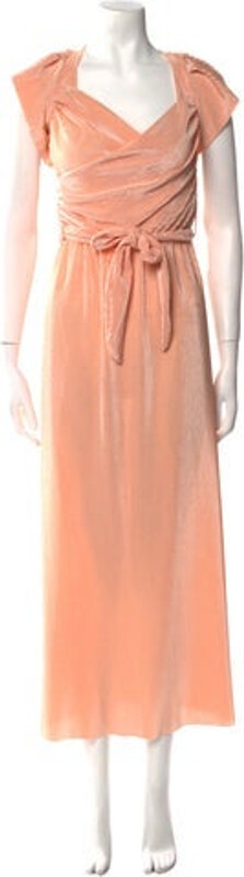 Tach Clothing Wrap Dress Orange Short Sleeve with V-Neck