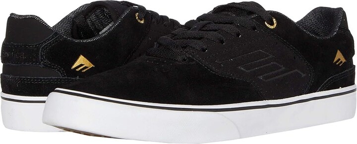 Emerica The Low Vulc Men's Shoes Black/Gold/White : 6 D - Medium, Suede/Textile