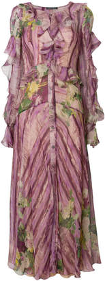 Alberta Ferretti floral ruffle dress