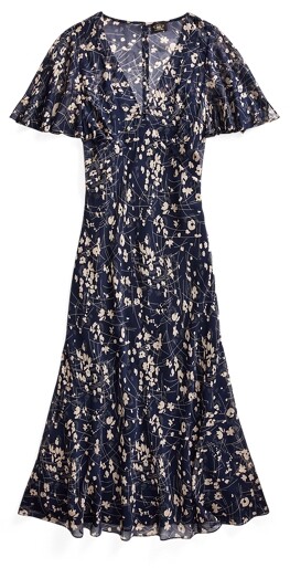 Double RL Ralph Lauren Floral Silk Chiffon Dress - ShopStyle