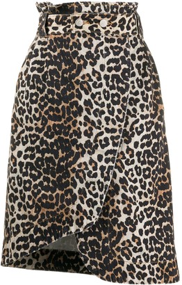 denim animal print skirt