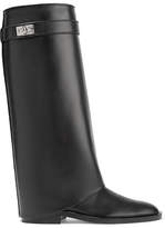 Givenchy - Shark Lock Leather Knee Boots - Black