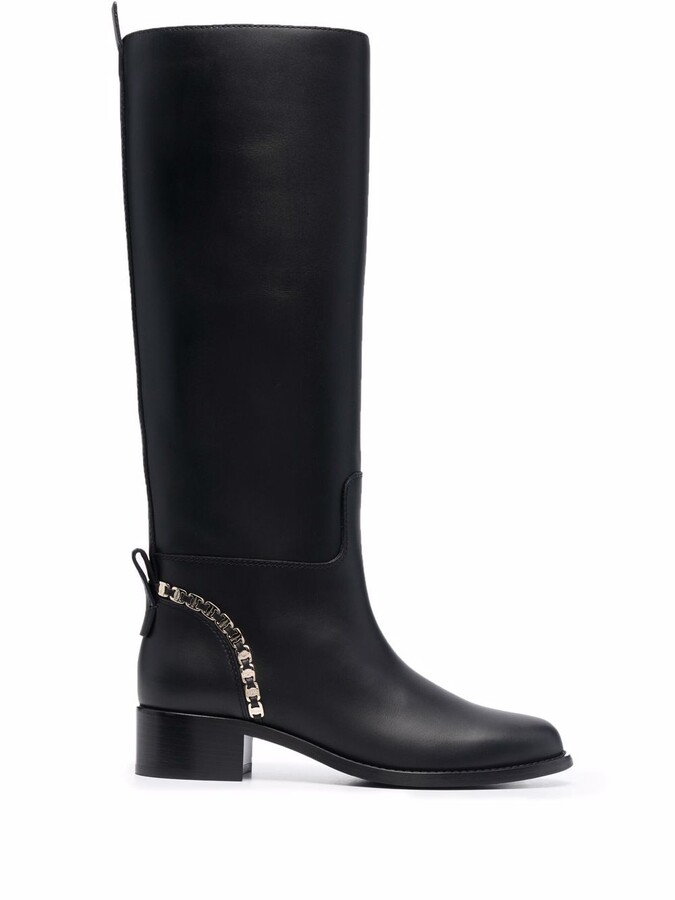 Ferragamo Vara Chain knee-high boots - ShopStyle