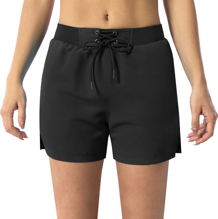 NOMINATE NOMINTAE Women Swim Board Shorts with Pockets Beach Trunks Quick Dry Bottoms for