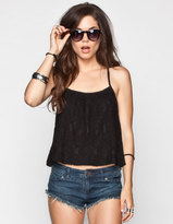 Thumbnail for your product : Full Tilt Lace Overlay Womens Cage Back Swing Tank