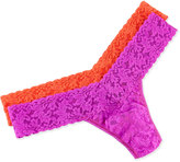 Thumbnail for your product : Hanky Panky Low-Rise Stretch Lace Thong, Sour Cherry