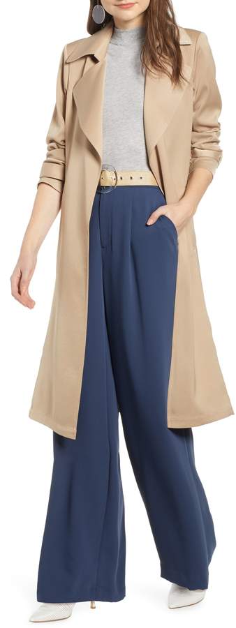 something navy silk trench