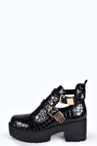 Thumbnail for your product : boohoo Rona Croc Effect Cut Work Boot
