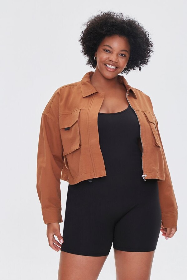 plus size twill jacket