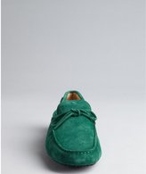 Thumbnail for your product : Tod's green suede boat stitched pebbled sole 'Gommini' loafers