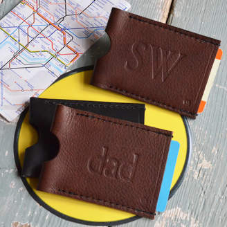 Sue Lowday Leather Personalised Dad Leather Travel Card Wallet