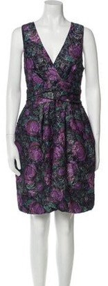 Nicole Miller Printed Knee-Length Dress w/ Tags Purple