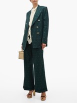 Thumbnail for your product : Gucci GG-pinstripe Wool-twill Flared Trousers - Green Multi